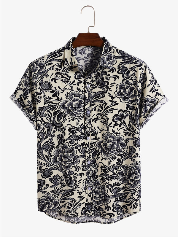 Floral Ethnic Style Print Shirts